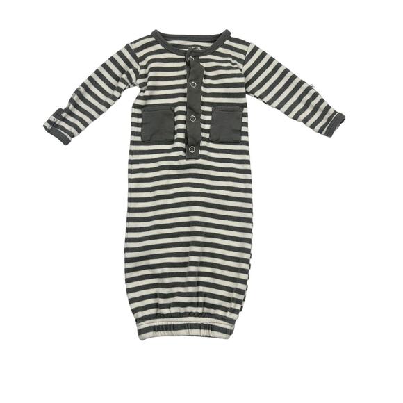 L'ovedbaby Organic Gray Striped Sleep Gown - Picture 1 of 6